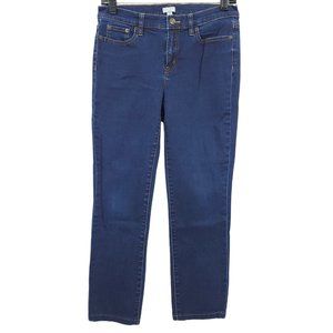 J Crew Capri Crop Jeans Skinny Leg Stretchy Women Size 29 Dark Wash Blue Denim